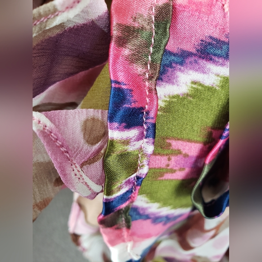 NWT Guess By Marciano Floral Pink & Brown Spagetti Strap Women's Maxi Dress Sz L - Picture 10 of 11